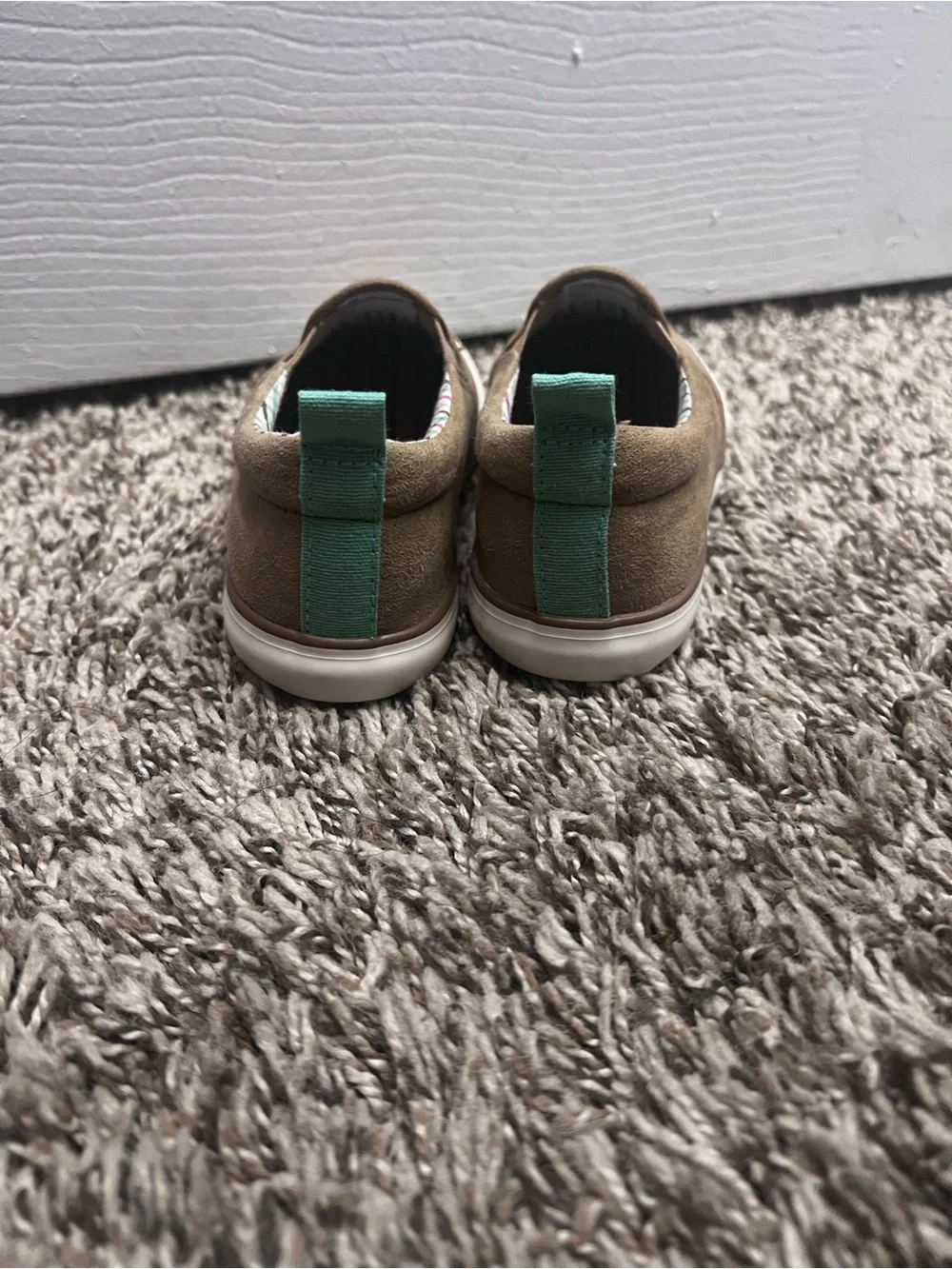 Cat & Jack Kids Slip-On Dress Shoes in Tan with Mint Pull Tab